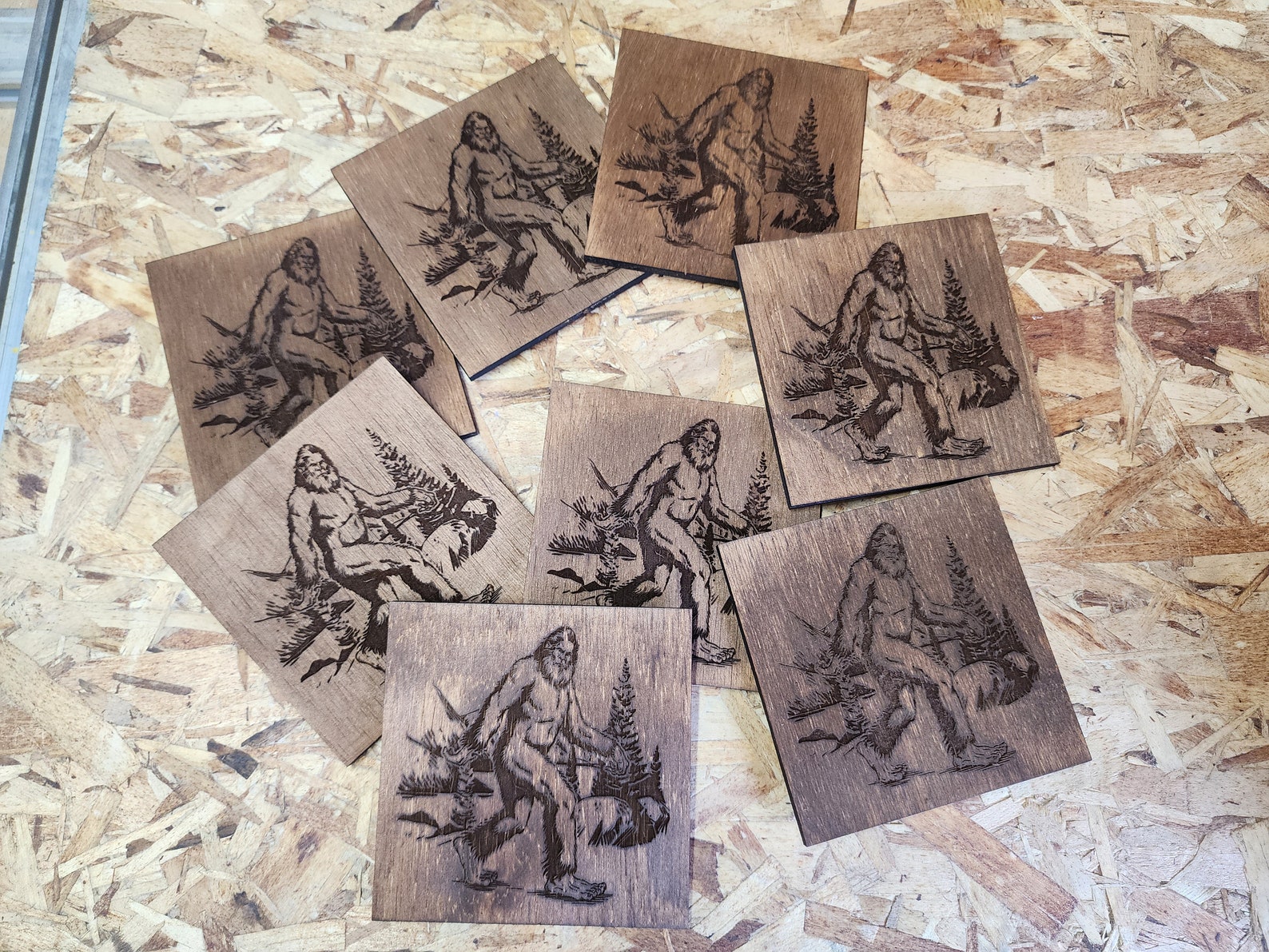 Coasters, 4 X 4 Yeti Coasters, Sasquatch Coasters, Set of 4 Coasters Etsy