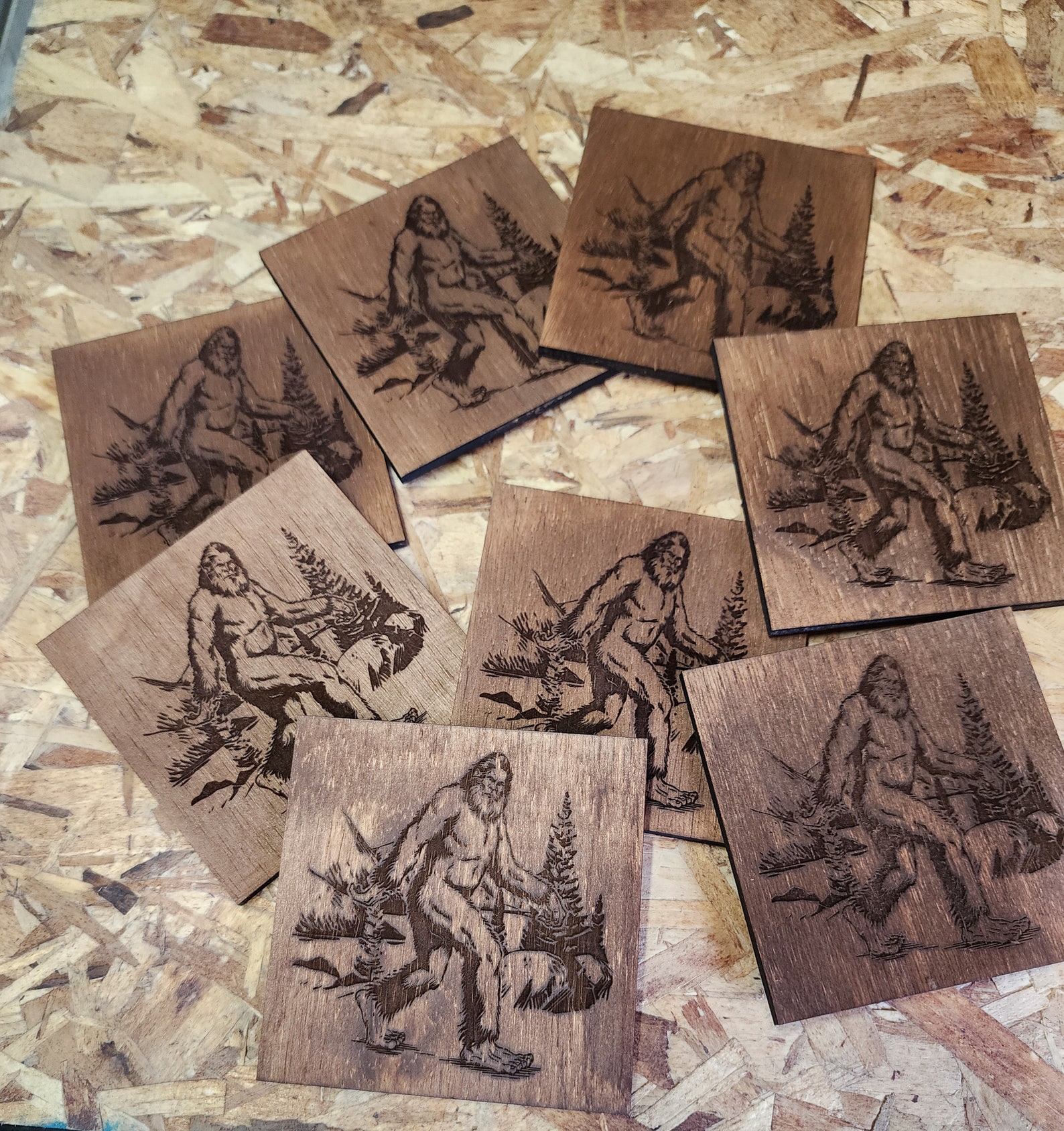Coasters, 4 X 4 Yeti Coasters, Sasquatch Coasters, Set of 4 Coasters Etsy