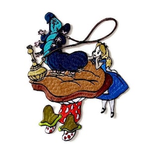 Alice in wonderland, Caterpillar, Cheshire cat,  patch for jacket