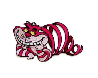 Cat Cheshire, naszywka Alicja w Krainie Czarów. Duża haftowana naszywka do prasowania.