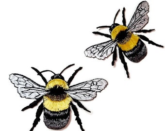 Bee patch•Bumblebee patch•Insect 3d patch Iron-on•set 2 p
