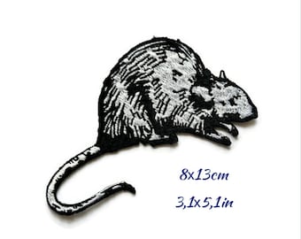 Rat patch, Punk Possum, Mouse, large Iron on patch, alternative patch