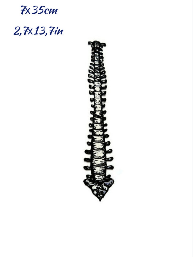 May include: A black and white spine illustration, approximately 7 cm wide and 35 cm long. The image includes the text "7x35cm" and "2,7x13,7in".