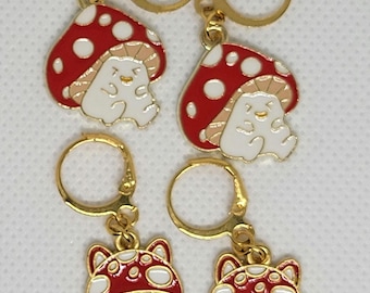 Kawaii Metal Mushroom Earrings