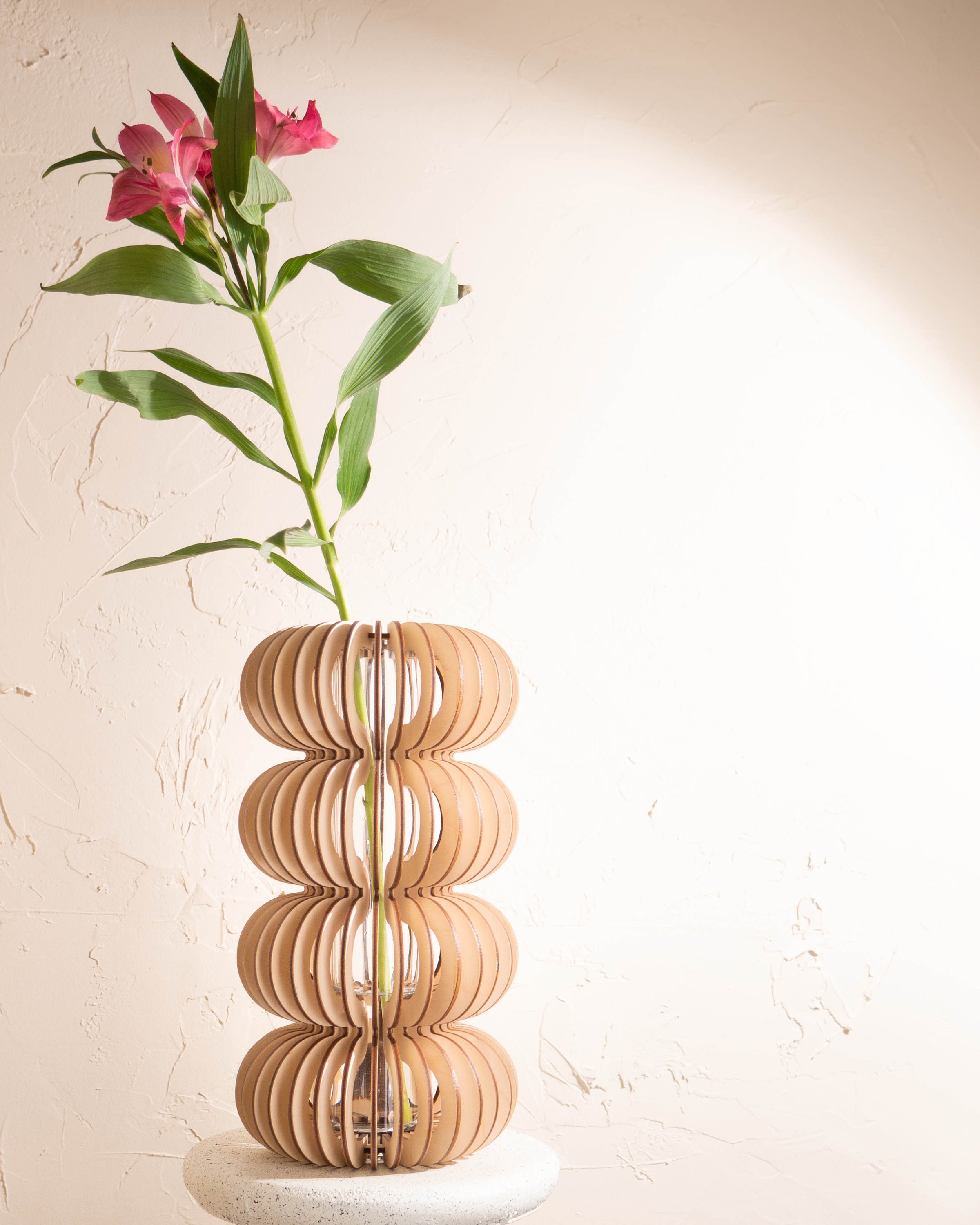 Wooden Flower Vase Wood Laser Cut Vase Dried Floral Bud Etsy