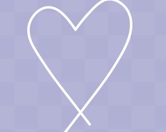 Handgezeichnet Herz Umriss SVG | Valentinstags-Schnittdatei (Digitaler Download