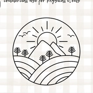 Mountain Scene SVG | Sunny Mountain SVG | Mountain SVG | Sunny Mountain Graphic | Mountains svg | Svg Designs | Svg Files For Cricut | Svg