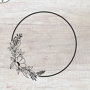 Circle Floral Frame Svg | Circle Frame SVG | Floral SVG | Flowers SVG | Circle Svg | Circle Floral Svg | Circle Flower Frame | Circle Flower