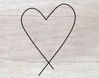 Hand Drawn Heart Svg Etsy