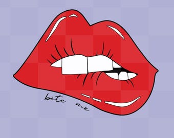 Red Lips Bite Me SVG | Sarcastic Clipart (Digital Download)