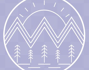 Mountain Scene SVG | Sunny Mountain Clipart (Digital Download)