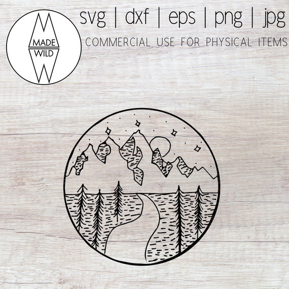 Free Free 196 Mountain Moon Svg SVG PNG EPS DXF File