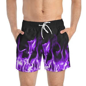 Purple Flame Swim Trunks