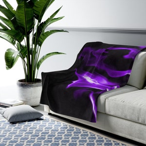Purple Flames Plush Blanket