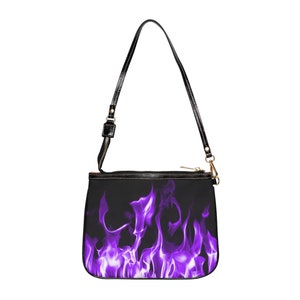 Purple Flames Small Shoulder Bag
