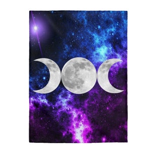 Triple Moon Galaxy Plush Blanket