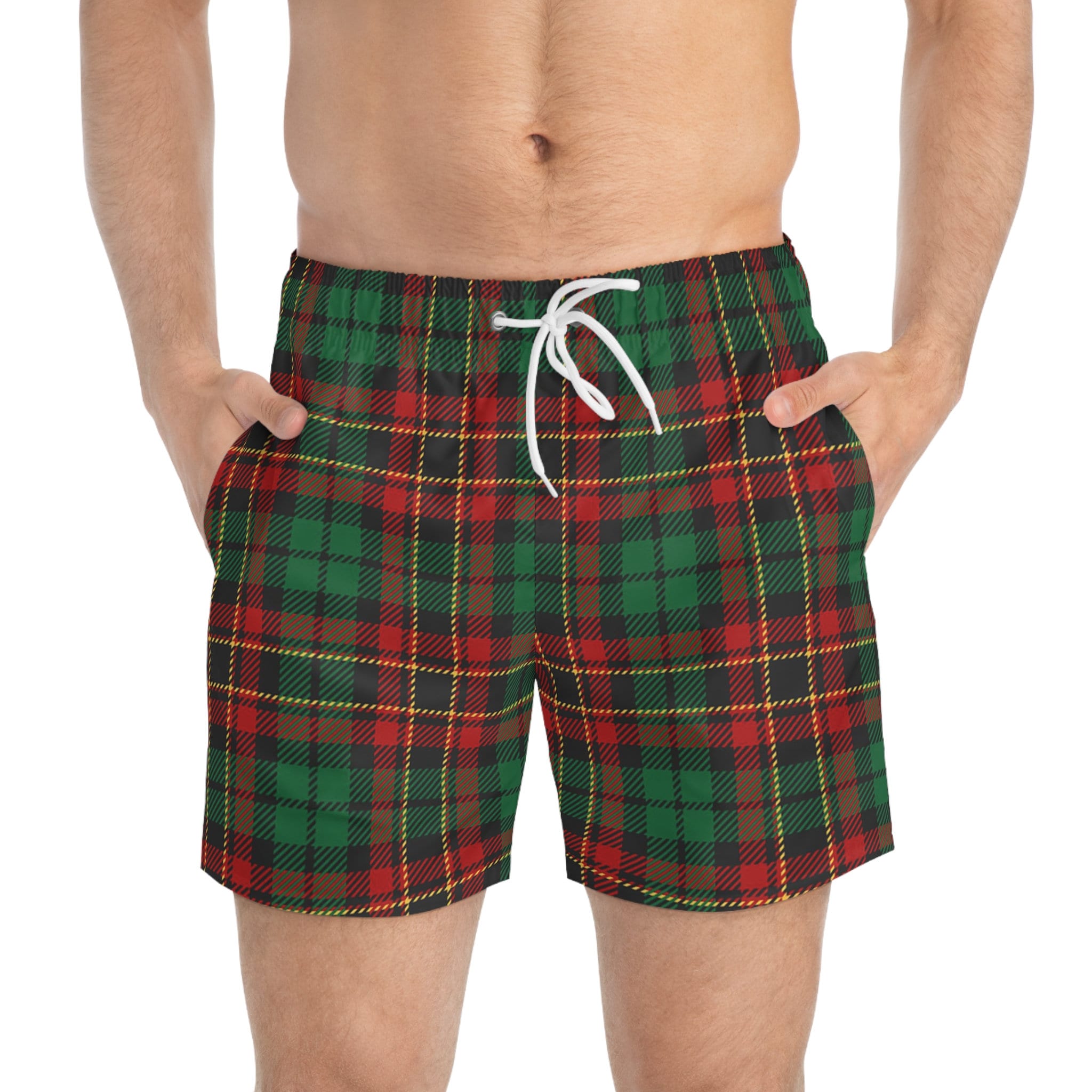 Plaid swim shorts sale