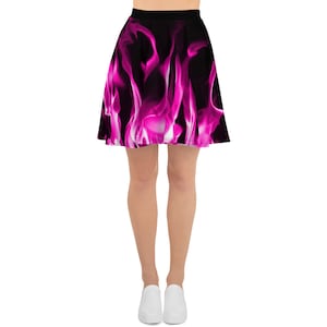 Pink Flames Skater Skirt