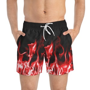 Red Flames Swim Trunks