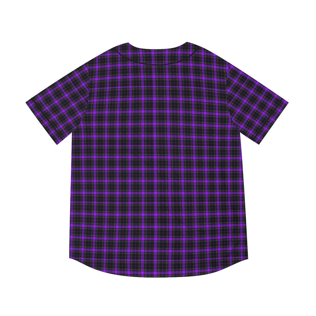 Purple/black Plaid Baseball Jersey | Etsy