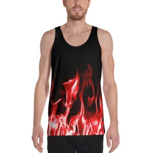 Red Flames Unisex Tank Top