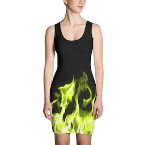 Yellow Flames Tank Dress