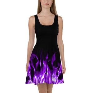 Purple Flames Skater Dress
