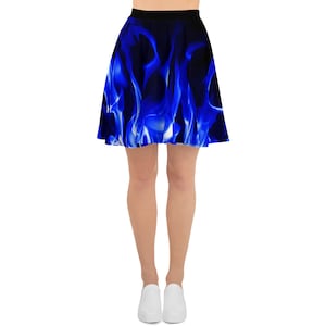 Blue Flames Skater Skirt