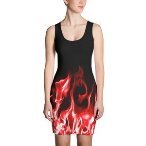 Red Flames Tank Dress
