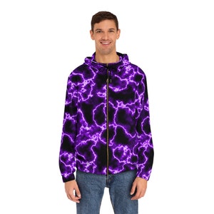 Purple Lightning Full-Zip Hoodie