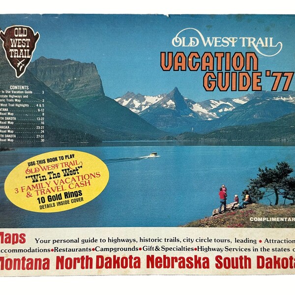 Old West Trail 1977 Vacation Guide Maps Montana, North Dakota, Nebraska South Dakota Vintage Travel Memorabilia & Paper Ephemera