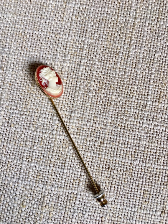 Classic Cameo Stick Pin Vintage Victorian Style G… - image 3