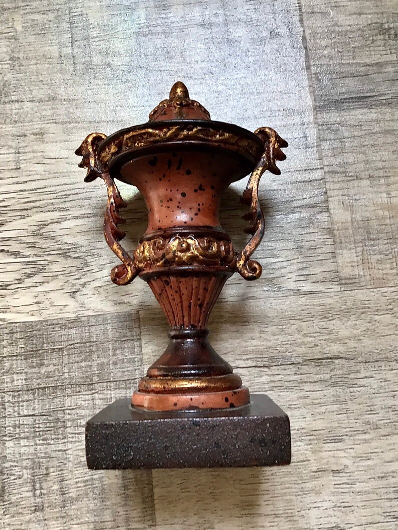 Decorative Urn Statue Small Bookend or Paperweight Heavy Etsy