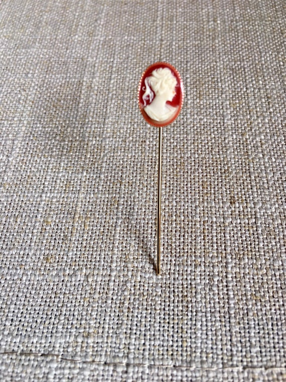 Classic Cameo Stick Pin Vintage Victorian Style G… - image 2