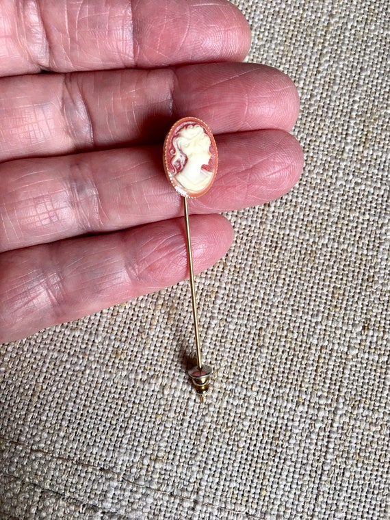 Classic Cameo Stick Pin Vintage Victorian Style G… - image 4