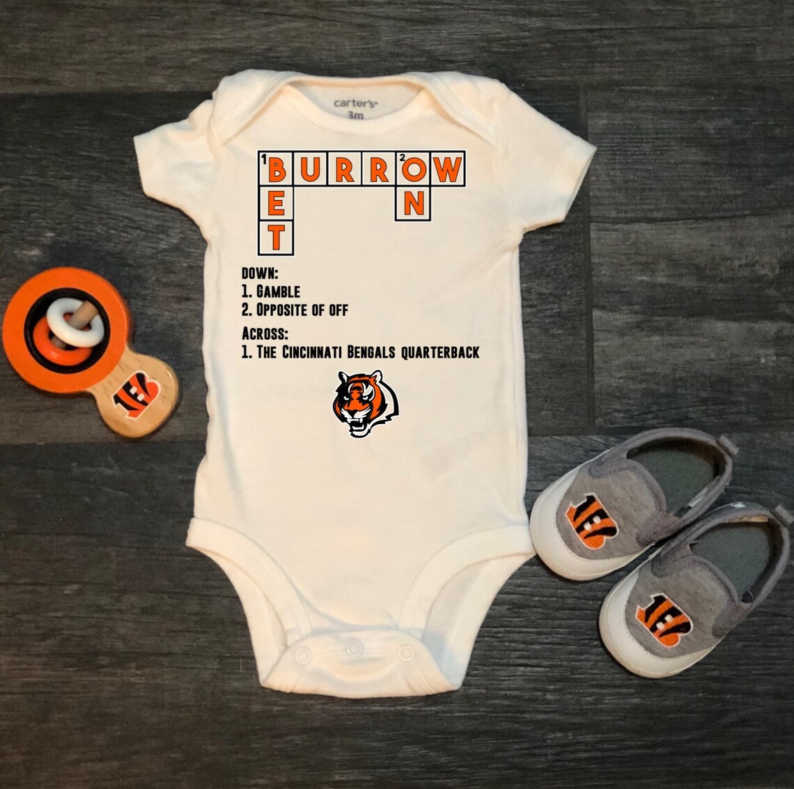 Joe Burrow Cincinnati Bengals Baby Onesie Bodysuit Etsy