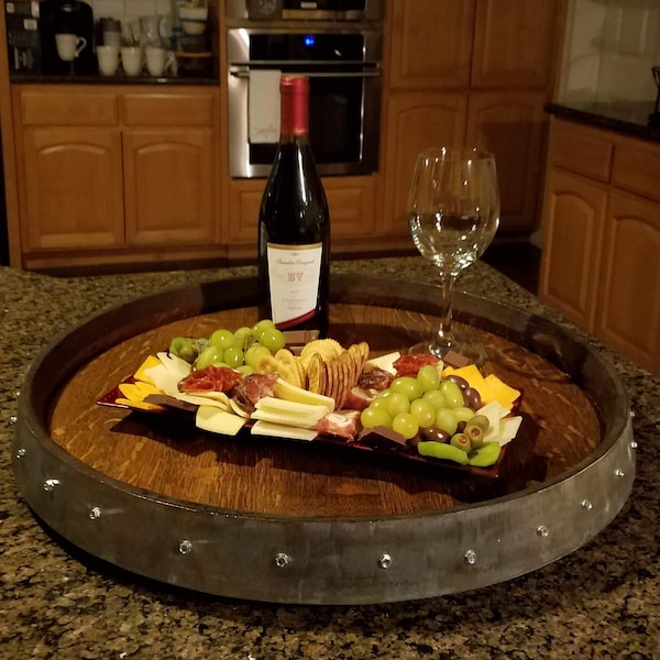 Wine Barrel Lazy Susan Etsy