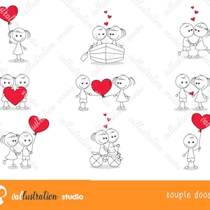 Stick figure Doodle, Clipart di nozze, Valentine Png, Coppia Clipart, Ceremony Cerimonia, Clipart Sposato, Clipart disegnato a mano, Impegno