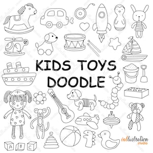 Kinder Spielzeug Doodle, Spielzeug Doodle, Spielzeug, Baby, spielen, Transparent, SVG, PNG Cricut DI022