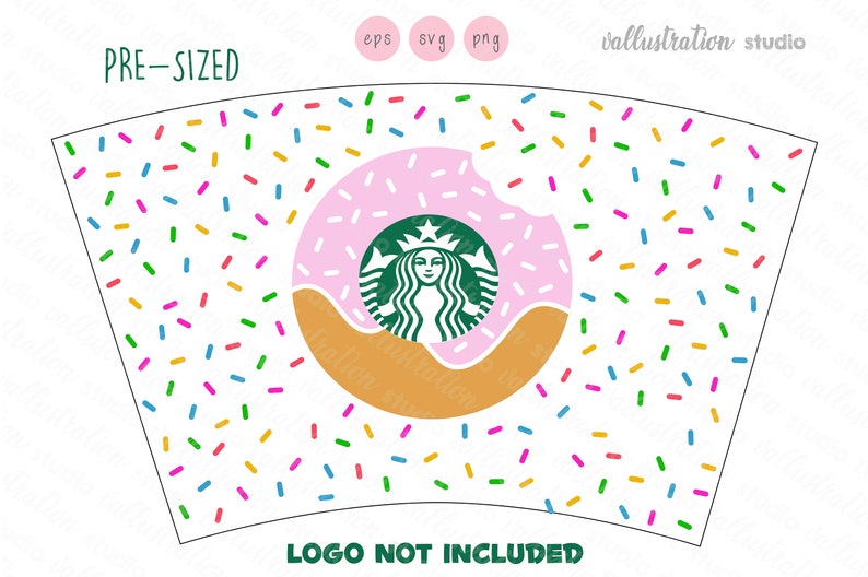 Download Starbucks Full wrap donut 24oz Venti Cold Cup Svg Donut | Etsy