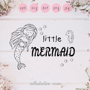 Little Mermaid Svg, Little Mermaid, Underwater, Girl, Princess, Sea Creature, Magical,EPS,DXF, Png, Jpg,Cut Files,Cricut, SC022-1