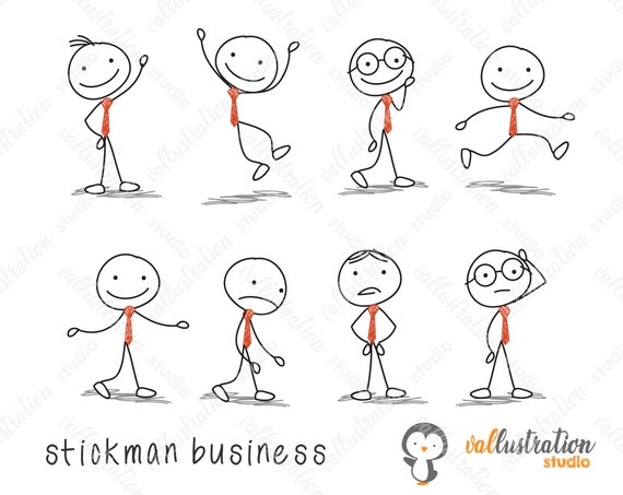 Stickman Business Doodle Business Clipart Cartoon People -  Hong Kong