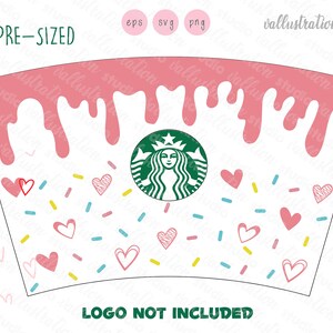 Starbucks Valentine Hearts 24oz Venti Cold Cup  Svg, Donut Starbucks, Cuttable Design, DXF, EPS Design File Silhouettes SC207