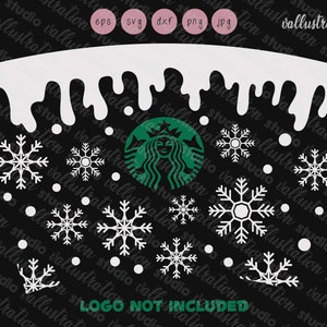 Christmas Starbucks Full Wrap Svg, 24oz Venti Cold Cup, Cuttable Design, DXF, EPS Design File Silhouettes SC124