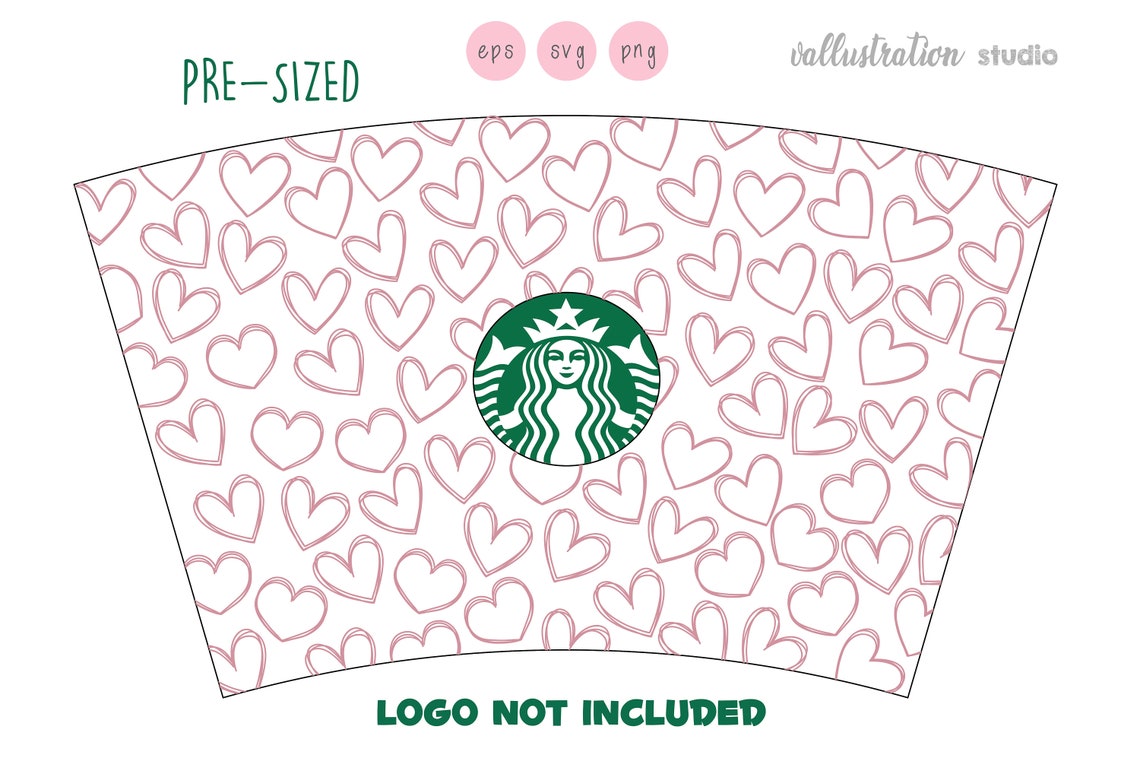 Hearts Valentine Starbucks Svg Hearts Starbucks Cuttable | Etsy