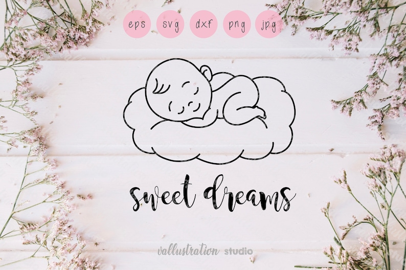 Download Svg Sleeping Baby Sweet Dreams Doodle Baby Onesie Baby | Etsy