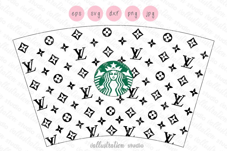 Louis Vuitton Starbucks Cup SVG Free