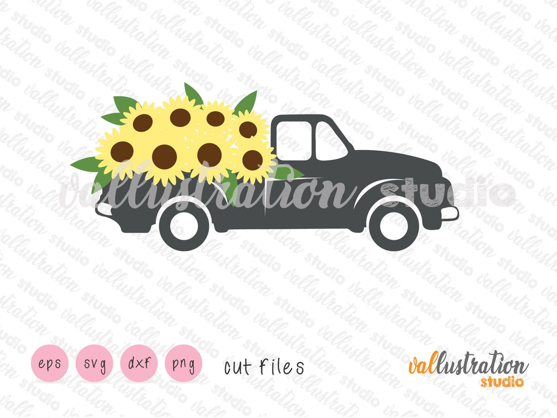 Free Free 330 Old Truck With Sunflowers Svg SVG PNG EPS DXF File