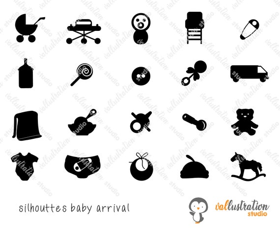 Download Baby Arrival Icons Svg Baby Icons Svg Png Eps Silhouettes Toys Baby Bottle Diapers Symbol Clipart