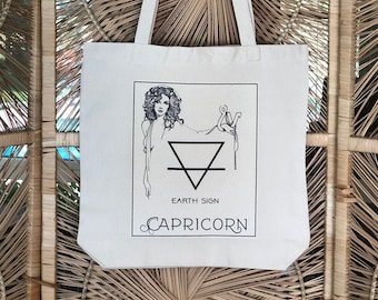 Capricorn Zodiac Tote Bag | Earth Sign, Astrology Gift